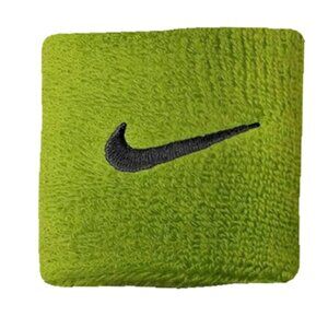 Nike Swoosh Wristbands Absorbent Terry Cotton Blend Sports Sweatbands Green 2 Ps